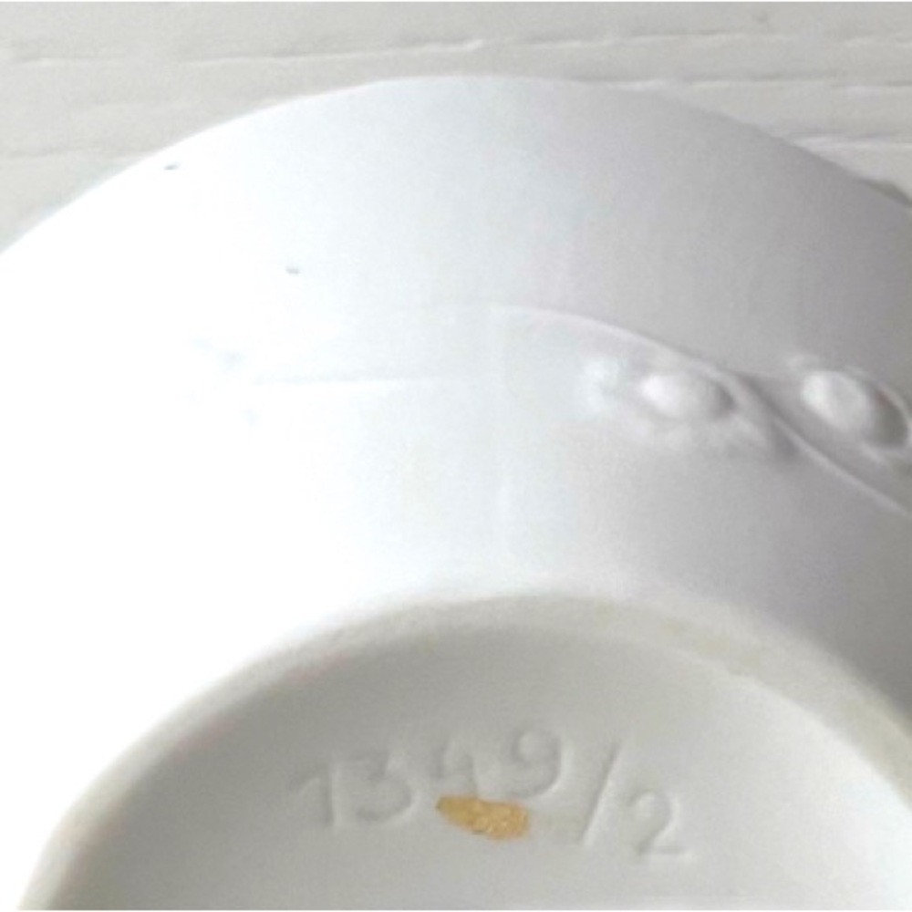 White Bisque Porcelain Floral English Vase 9” - Picture 5 of 7